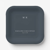 Verfijnd Navy Minimalist Papieren Bordje (Voorkant)