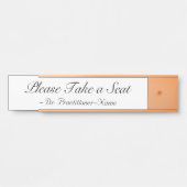 Verfijnd "Neem een stoel" + naam Deurbordje (Voorkant)