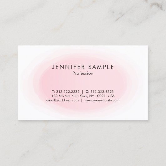 Verfijnd ontwerp Clean Plain Blush Pink Visitekaartje (Achterkant)