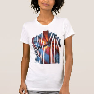 Verfijnd ontwerp met kleurrijke invalshoek Glitch T-shirt