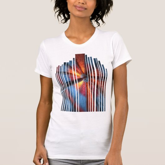 Verfijnd ontwerp met kleurrijke invalshoek Glitch  T-shirt (Voorkant)