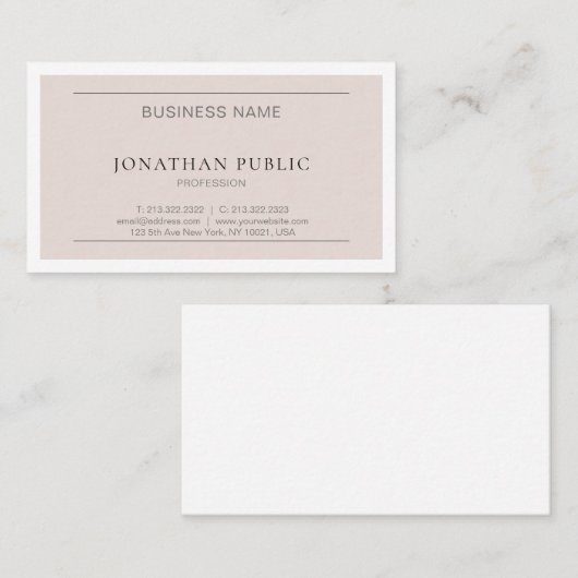 Verfijnd ontwerp Modern Minimalistisch Trendy Visitekaartje (Voorkant / Achterkant)