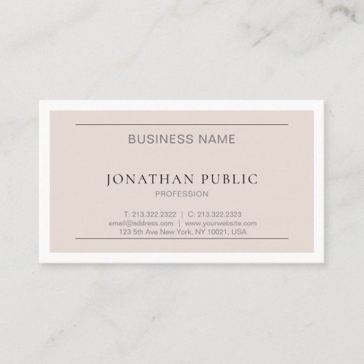 Verfijnd ontwerp Modern Minimalistisch Trendy Visitekaartje (Voorkant)