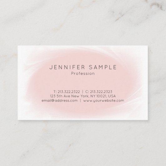 Verfijnd ontwerp Roze Moderne Professioneel Visitekaartje (Achterkant)