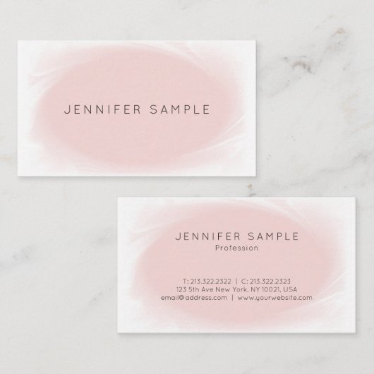 Verfijnd ontwerp Roze Moderne Professioneel Visitekaartje (Voorkant / Achterkant)