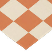 Verfijnd Oranje En Wit Geruit Patroon Medium Tafelloper (Hoek)