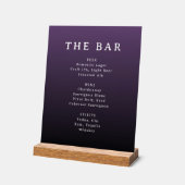 Verfijnd Paars Gradiënt Bar Menu Acryl Bord (Hoek)