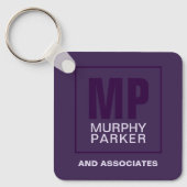 Verfijnd Paarse Bedrijfs Monogram Logo Sleutelhanger (Voorkant)