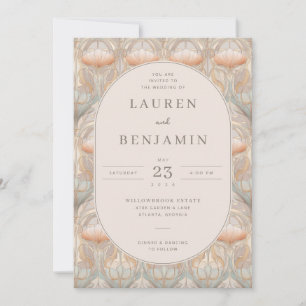 Verfijnd Pastel Bloemen Uitnodiging