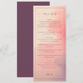 Verfijnd Perzik Watercolor Trouwmenu Menu (Voorkant / Achterkant)