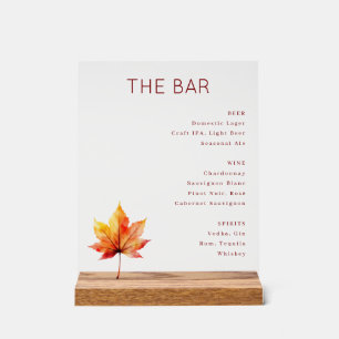Verfijnd rood serif bar menu bord