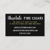 Verfijnd Roos, Drink en sigaar Visitekaartje (Achterkant)