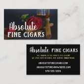 Verfijnd Roos, Drink en sigaar Visitekaartje (Voorkant / Achterkant)