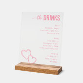 Verfijnd Roze Minimalistisch Drankmenu Acryl Bord (Hoek)