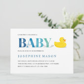 Verfijnd Rubber Duck Turquoise Baby shower Kaart (Staand voorkant)
