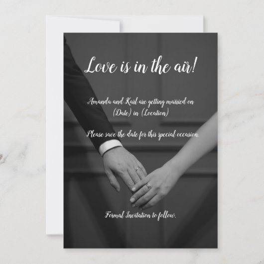 Verfijnd Save the Date Kaart (Voorkant)