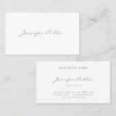 Verfijnd Script Modern Eenvoudig Elegant Visitekaartje (Voorkant / Achterkant)
