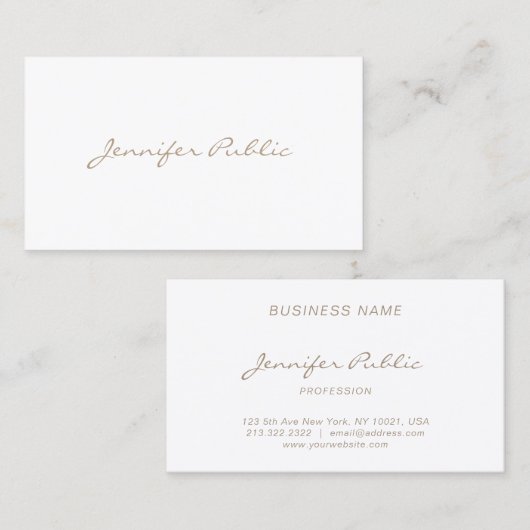 Verfijnd Script Modern Eenvoudig Elegant Visitekaartje (Voorkant / Achterkant)
