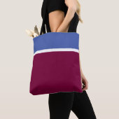 Verfijnd 'Soft Blue Top Raspberry Color Block' Tote Bag (Dichtbij)