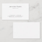 Verfijnd stijlvol design, modern, vloeiend wit visitekaartje (Voorkant / Achterkant)