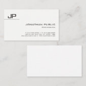 Verfijnd stijlvol monogram design modern visitekaartje (Voorkant / Achterkant)