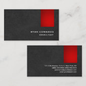 Verfijnd stijlvol rood grijs patroon modern visitekaartje (Voorkant / Achterkant)