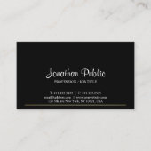 Verfijnd strak eenvoudig modern zwart goud ontwerp visitekaartje (Voorkant)