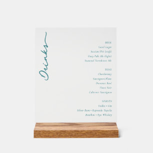 Verfijnd Titaan Minimalistisch Drankmenu Acryl Bord