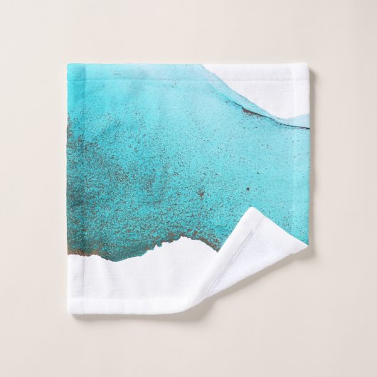 Verfijnd Trendy Blauwgroen Zwart wit Abstract Bad Handdoek (Wasdoekje)