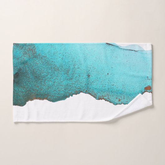 Verfijnd Trendy Blauwgroen Zwart wit Abstract Bad Handdoek (Handdoek)