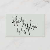 Verfijnd Trendy Script Hair Minimal Green Visitekaartje (Voorkant)