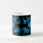 Verfijnd turquoise Zebra Print monogram Koffiemok (Center)