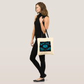 Verfijnd turquoise Zebra Print monogram Tote Bag (Voorkant (model))