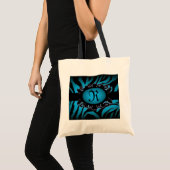 Verfijnd turquoise Zebra Print monogram Tote Bag (Voorkant (product))