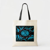 Verfijnd turquoise Zebra Print monogram Tote Bag (Voorkant)