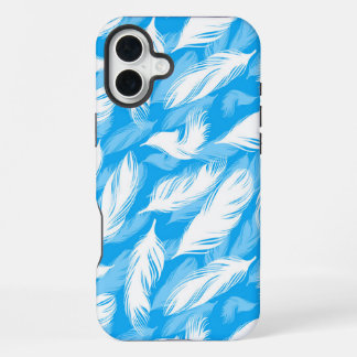 Verfijnd Veerontwerp Op Een Helder Blauw iPhone 16 Plus Hoesje