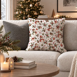 Verfijnd vintage rood groen kerstkussen kussen