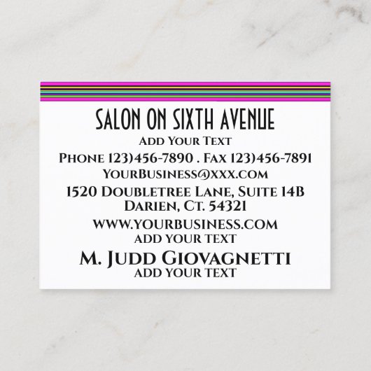 Verfijnd Visitekaartje van Salon (Achterkant)