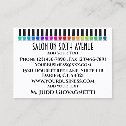 Verfijnd Visitekaartje van Salon (Achterkant)