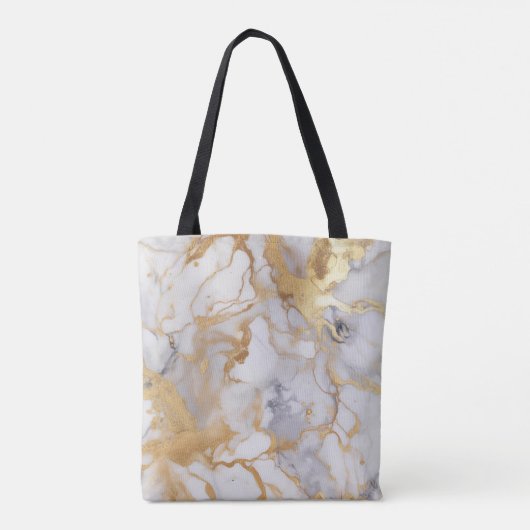 Verfijnd wit en gouden marmer-effect tote bag (Achterkant)