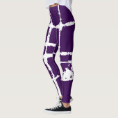 Verfijnd Wit Licht Grunge Modern Vuil Mesh Leggings (Links)