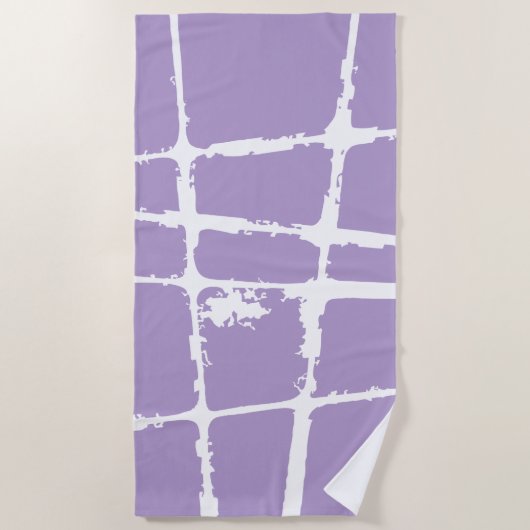 Verfijnd Wit Licht Grunge Modern Vuil Mesh Strandlaken (Voorkant)