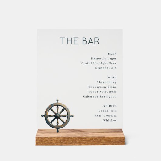 Verfijnd Witte Minimalistische Barmenu Acryl Bord (Voorkant)