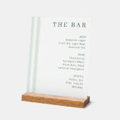 Verfijnd Witte Minimalistische Barmenu Acryl Bord (Hoek)