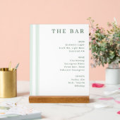 Verfijnd Witte Minimalistische Barmenu Acryl Bord (Huwelijk)