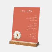 Verfijnd Zalmroze Minimalistische Bar Menu Acryl Bord (Hoek)
