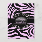 Verfijnd Zebra Print monogram Briefkaart (Voorkant)