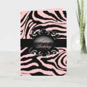 Verfijnd Zebra Print monogram Kaart (Voorkant)