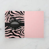 Verfijnd Zebra Print monogram Kaart (Binnen)