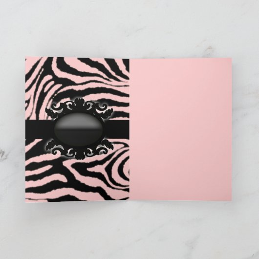 Verfijnd Zebra Print monogram Kaart (Binnen)